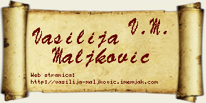 Vasilija Maljković vizit kartica